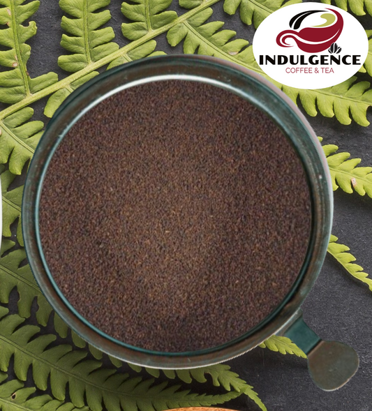 Indulgence Coffee Assam Small Leaf Loose Tea in metal container